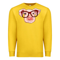 Lemon pig with red glasses Premium Sweatshirt - RanaPortraitStore