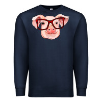 Navy pig with red glasses Premium Sweatshirt - RanaPortraitStore