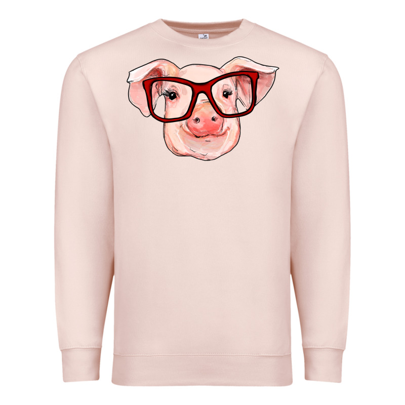 Pig With Red Glasses Premium Sweatshirt by RanaPortraitStore | Teevron