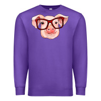 Purple pig with red glasses Premium Sweatshirt - RanaPortraitStore