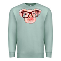 Seafoam pig with red glasses Premium Sweatshirt - RanaPortraitStore