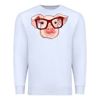 White pig with red glasses Premium Sweatshirt - RanaPortraitStore