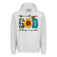 Dove Grey with god all things are possible Premium Hoodie - Artiststas