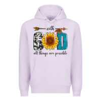 Lilac with god all things are possible Premium Hoodie - Artiststas