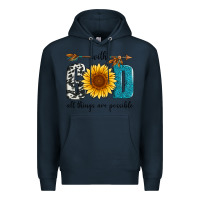 Navy with god all things are possible Premium Hoodie - Artiststas