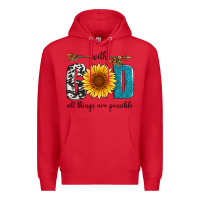 Red with god all things are possible Premium Hoodie - Artiststas