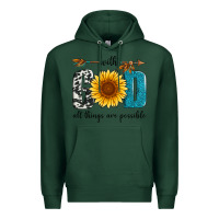 Sports Green with god all things are possible Premium Hoodie - Artiststas