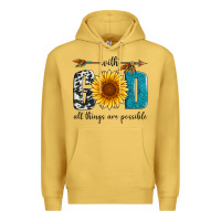 Antique Gold with god all things are possible Premium Hoodie - Artiststas