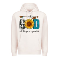 Pale Pink with god all things are possible Premium Hoodie - Artiststas