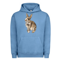 Pigment Pebble Blue Rabbit Urban Hoodie - LillyAllenDesigns