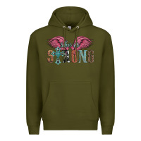 Army Green she is strong Premium Hoodie - Artiststas