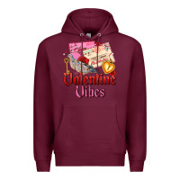 Burgundy valentine vibes Premium Hoodie - AdoDesignShop