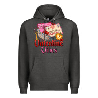 Charcoal Heather valentine vibes Premium Hoodie - AdoDesignShop