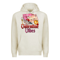 Oatmeal Heather valentine vibes Premium Hoodie - AdoDesignShop