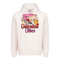 Pale Pink valentine vibes Premium Hoodie - AdoDesignShop
