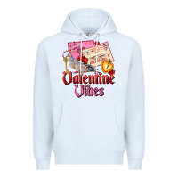 White valentine vibes Premium Hoodie - AdoDesignShop