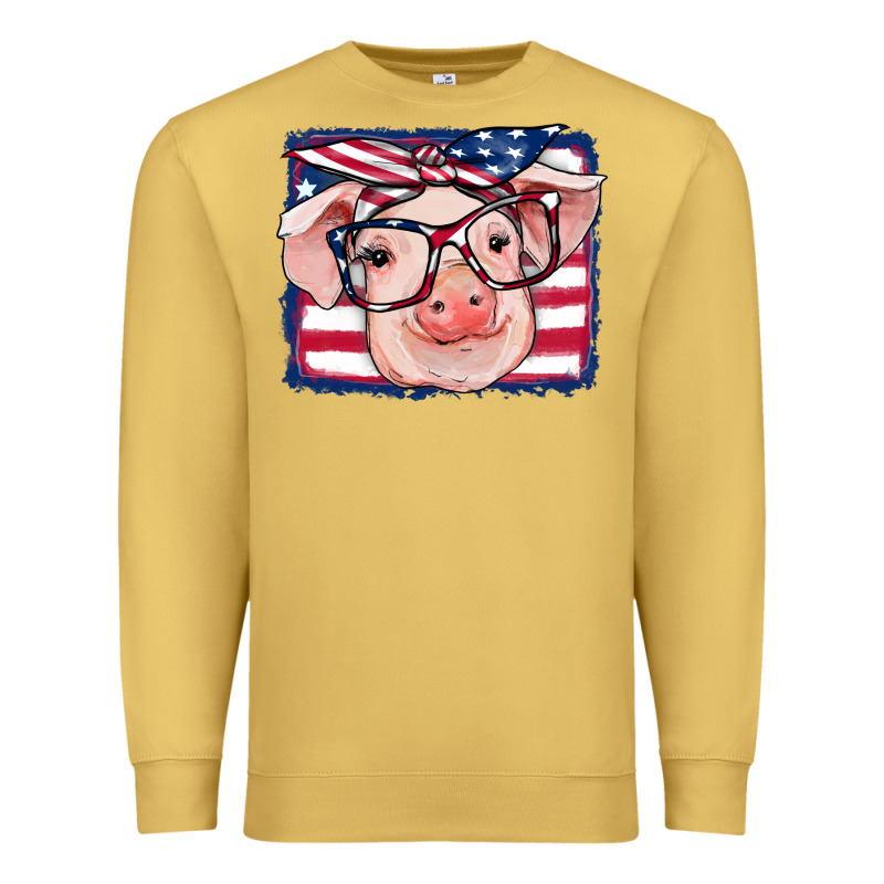 American Flag Pig Premium Sweatshirt by RanaPortraitStore | Teevron