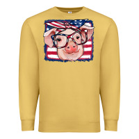 Antique Gold american flag pig Premium Sweatshirt - RanaPortraitStore