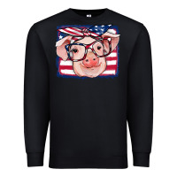 Black american flag pig Premium Sweatshirt - RanaPortraitStore