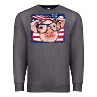 Charcoal Heather american flag pig Premium Sweatshirt - RanaPortraitStore