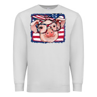 Dove Grey american flag pig Premium Sweatshirt - RanaPortraitStore