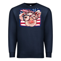 Navy american flag pig Premium Sweatshirt - RanaPortraitStore