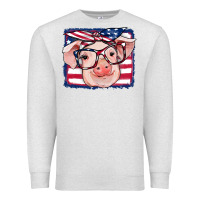 Oatmeal Heather american flag pig Premium Sweatshirt - RanaPortraitStore