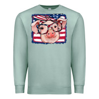 Seafoam american flag pig Premium Sweatshirt - RanaPortraitStore
