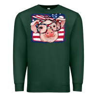 Sports Green american flag pig Premium Sweatshirt - RanaPortraitStore