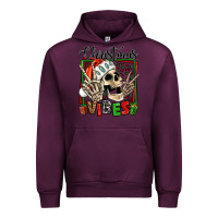 Mauve Wine christmas vibes skeleton Urban Hoodie - Jasminsmagicworld