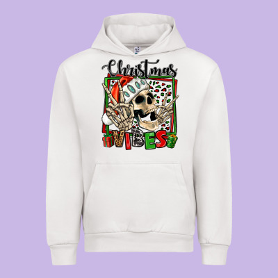 Christmas Vibes Skeleton Urban Hoodie Designed By Jasminsmagicworld