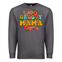 Charcoal Heather groovy mama Premium Sweatshirt - Zillion Design Studio