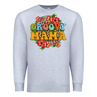 Heather Grey groovy mama Premium Sweatshirt - Zillion Design Studio