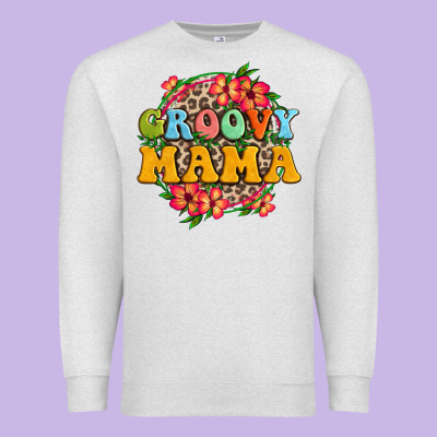 Groovy Mama Premium Sweatshirt Designed By Zillion Design Studio