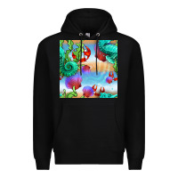 Black seahorse and beach Premium Hoodie - BundleAndBundleShop