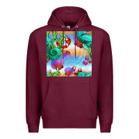 Burgundy seahorse and beach Premium Hoodie - BundleAndBundleShop