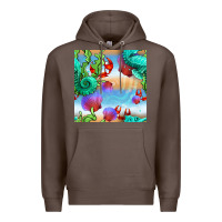 Coffee seahorse and beach Premium Hoodie - BundleAndBundleShop