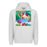 Dove Grey seahorse and beach Premium Hoodie - BundleAndBundleShop