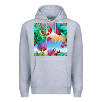 Heather Grey seahorse and beach Premium Hoodie - BundleAndBundleShop