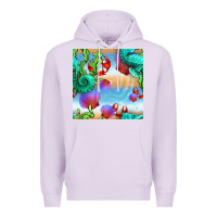 Lilac seahorse and beach Premium Hoodie - BundleAndBundleShop