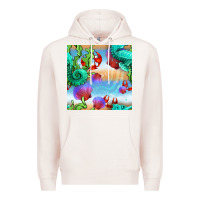 Pale Pink seahorse and beach Premium Hoodie - BundleAndBundleShop