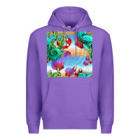 Purple seahorse and beach Premium Hoodie - BundleAndBundleShop