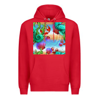 Red seahorse and beach Premium Hoodie - BundleAndBundleShop