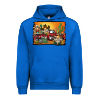 Cobalt western truck cowboy gnome background Urban Hoodie - BarkalooDesign