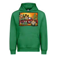 Emerald western truck cowboy gnome background Urban Hoodie - BarkalooDesign