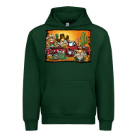 Forest Green western truck cowboy gnome background Urban Hoodie - BarkalooDesign