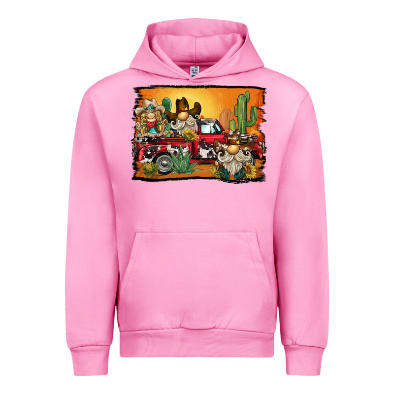 Western Truck Cowboy Gnome Background Urban Hoodie by BarkalooDesign | Teevron