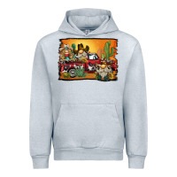 Heather Grey western truck cowboy gnome background Urban Hoodie - BarkalooDesign