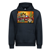 Navy western truck cowboy gnome background Urban Hoodie - BarkalooDesign