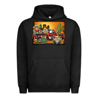 Pigment Black western truck cowboy gnome background Urban Hoodie - BarkalooDesign
